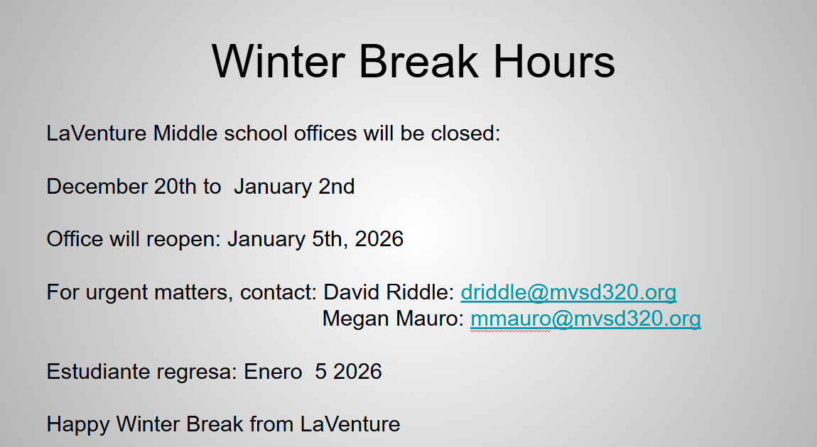 Winter break hours