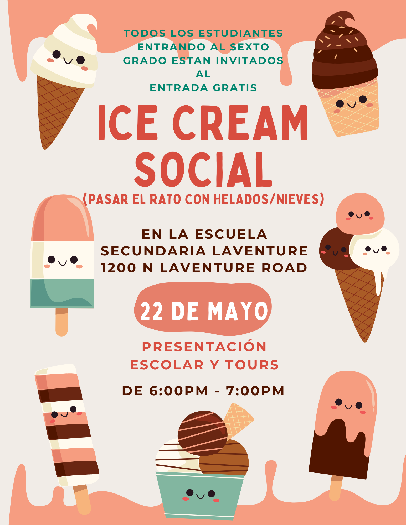 Ice cream social flyer Sp