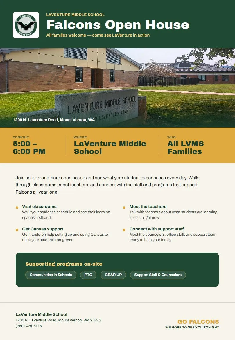 flyer for open house 